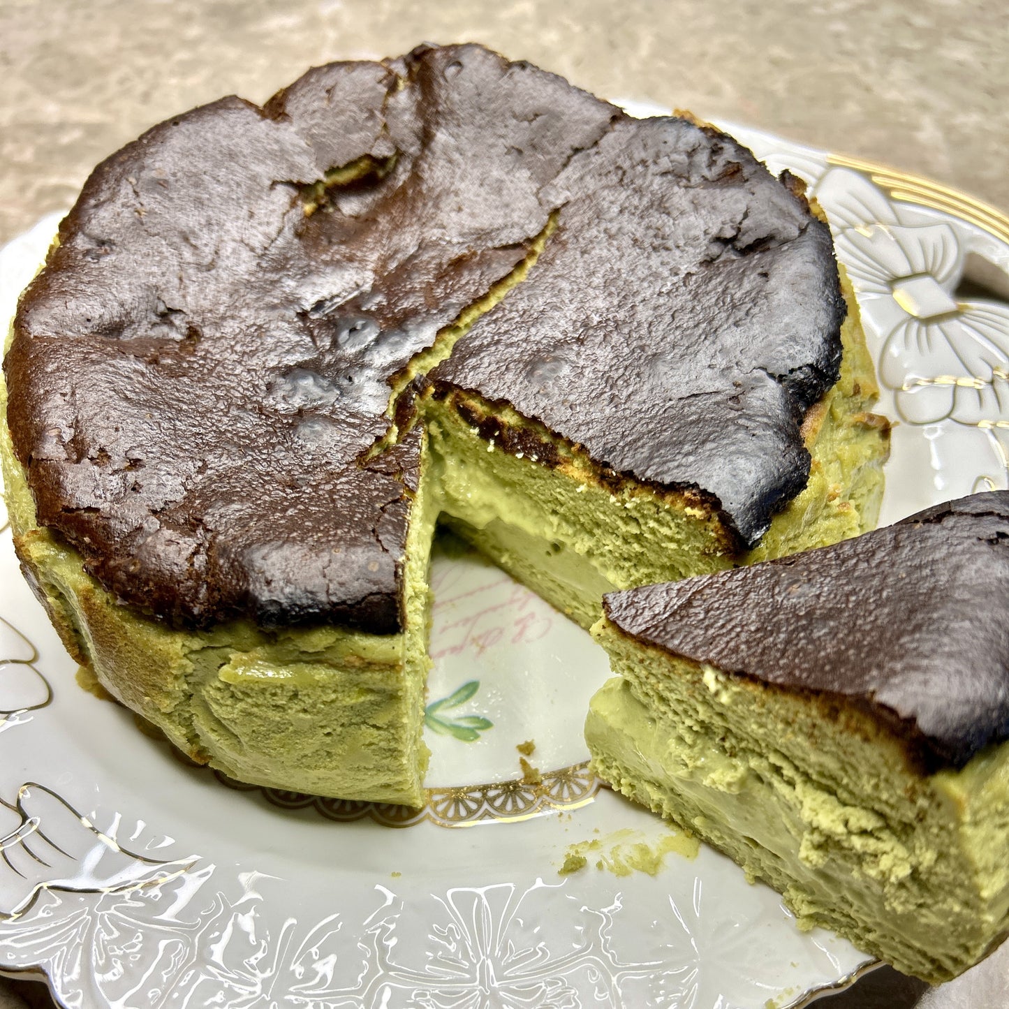 Burnt Basque Macha  Cheesecake